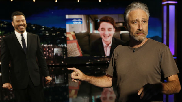 Jon Stewart surprises Jimmy Kimmel to celebrate a Bar Mitzvah